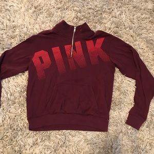 half zip pullover PINK